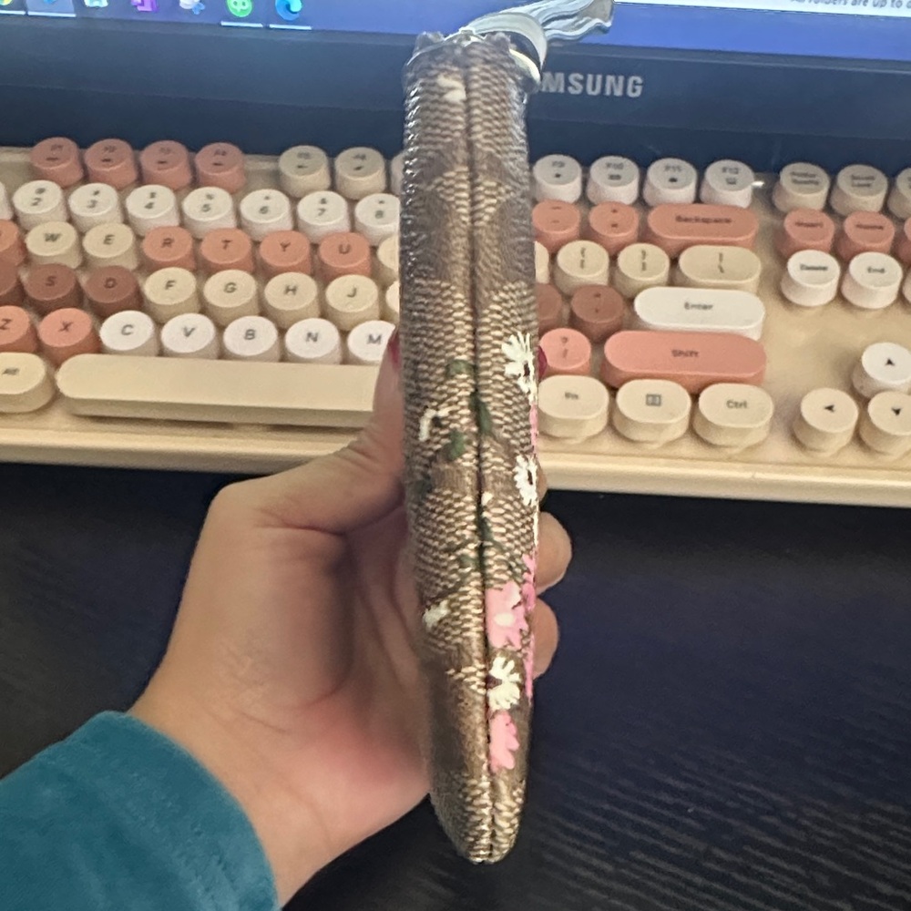 Coach Tan Floral Wristlet - Picture 7 of 8